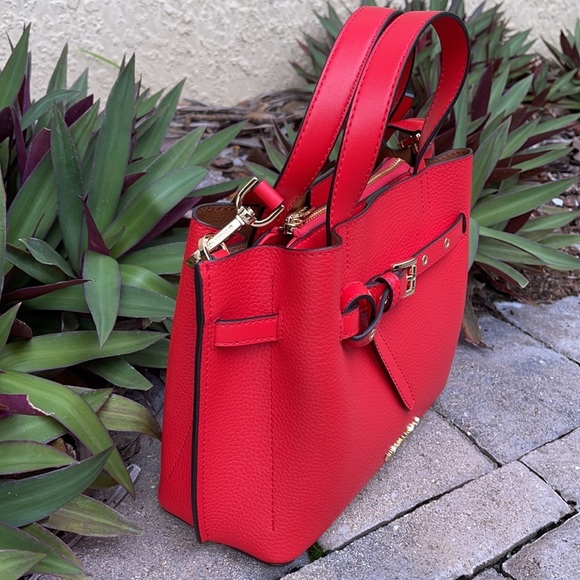 MICHAEL KORS EMILIA SMALL SATCHEL DARK SANGRIA - Picture 3 of 16